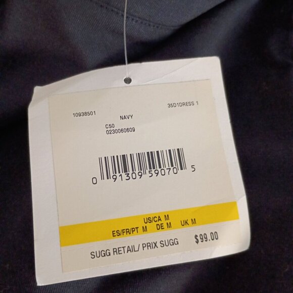 Pappagallo Women's Navy Blue Scallop Neck T-Shirt Dress Size M NWT $99 - Picture 3 of 6